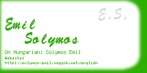 emil solymos business card